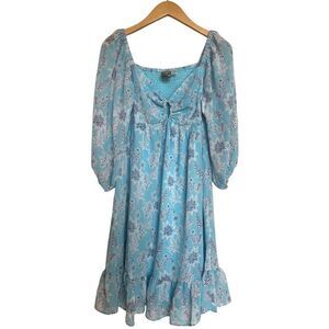 Taylor Women's Blue Floral Midi Dress Size 6 NWT